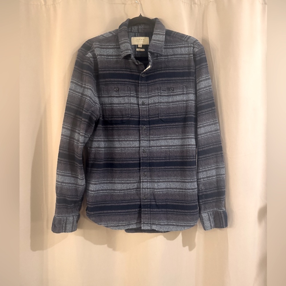 Jachs Blue and Gray Button-Up Shirt